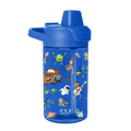 Summit Kids Plastic Water Bottle with Simple Flip Straw Lid - Pixar Mashup on Blue