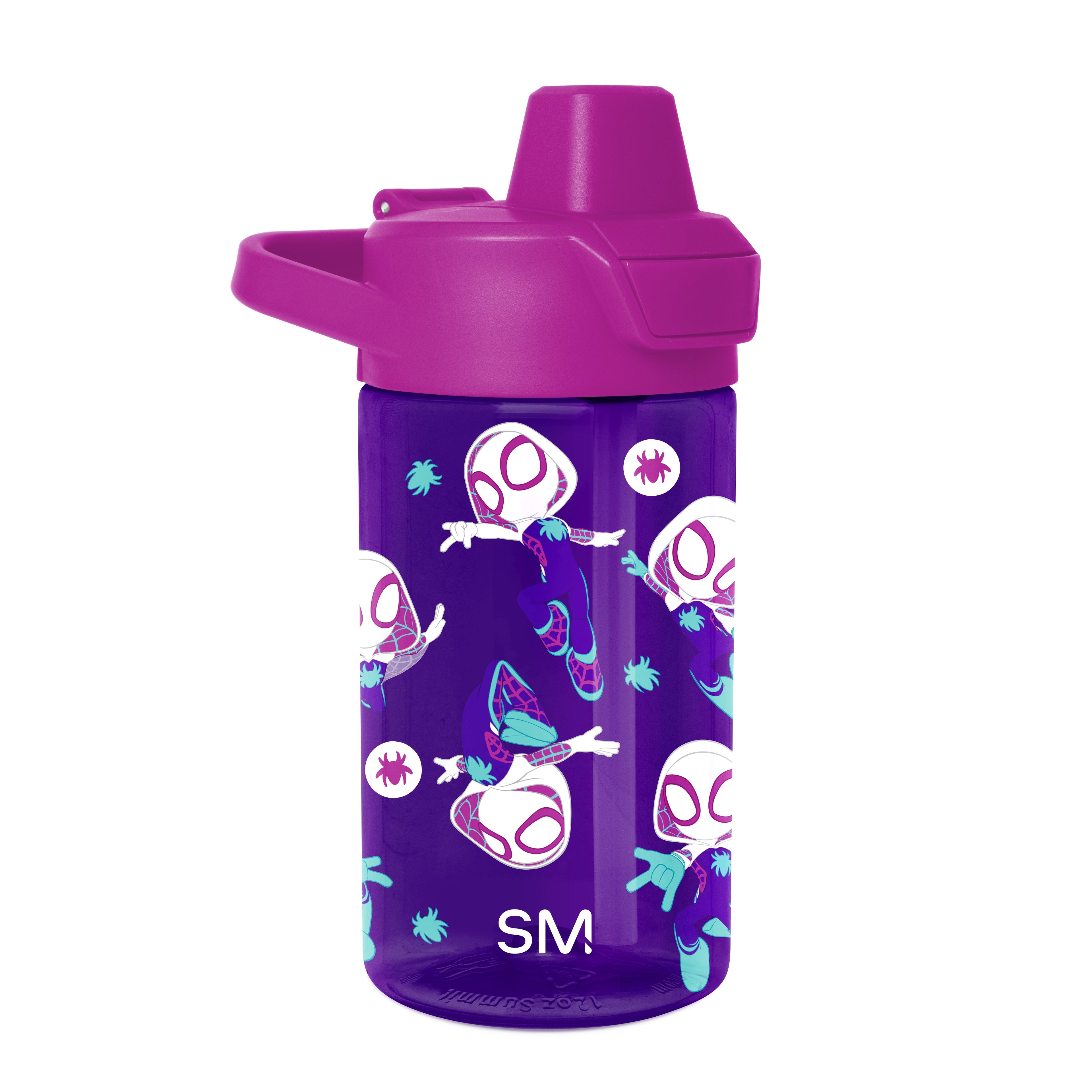 Summit Kids Plastic Water Bottle with Simple Flip Straw Lid - Spider Gwen