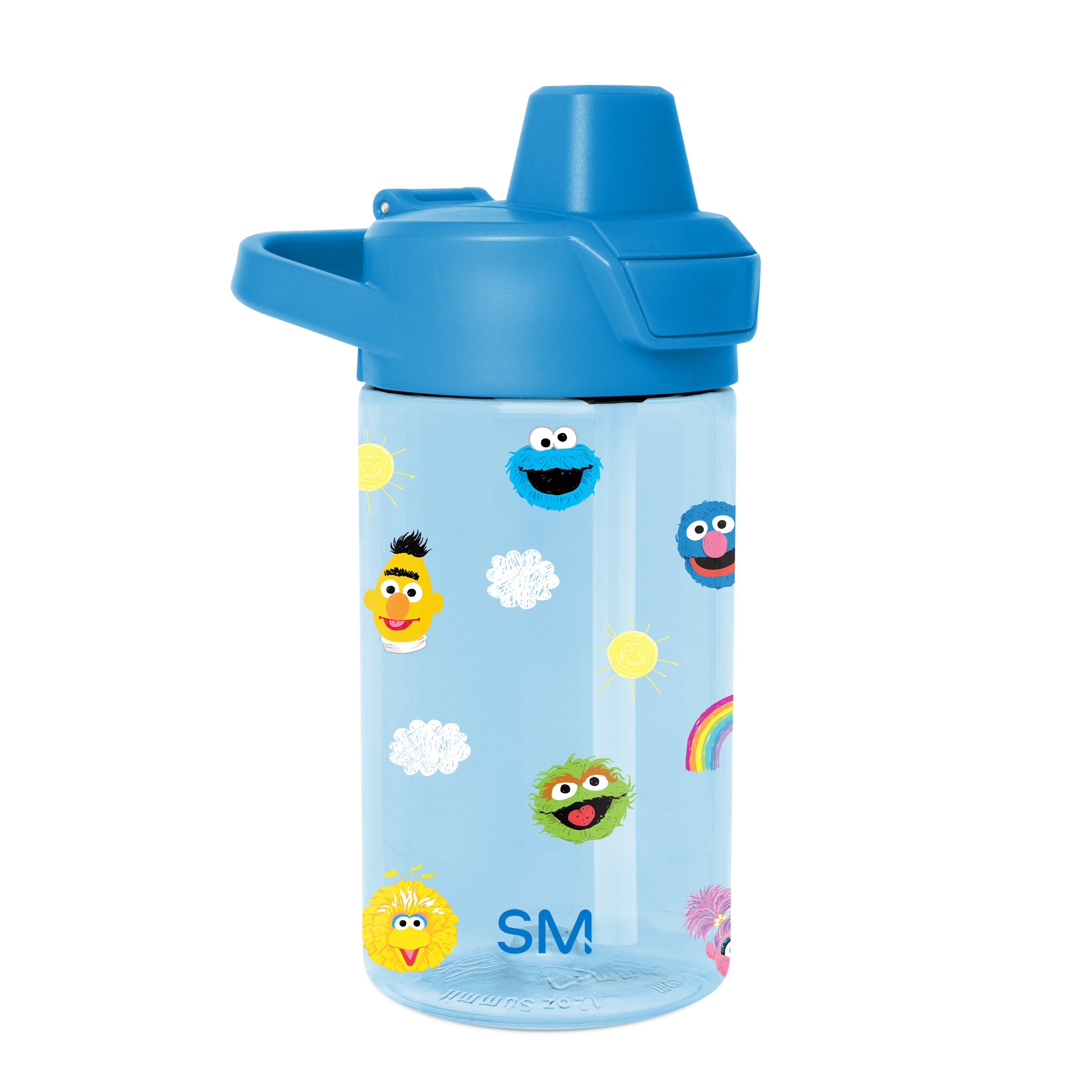 Summit Kids Plastic Water Bottle with Simple Flip Straw Lid - Sesame Street Pals