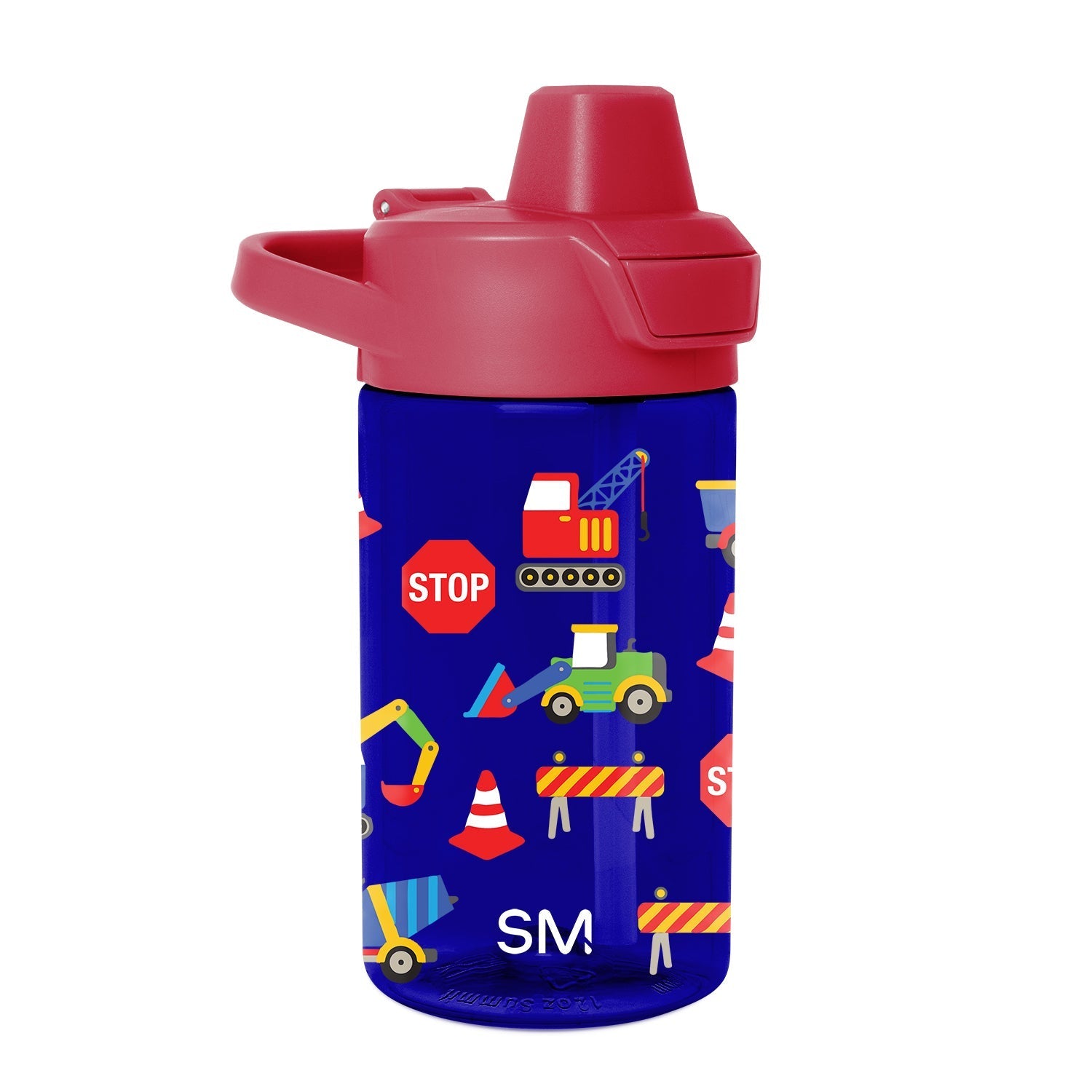 Summit Kids Plastic Water Bottle with Straw Lid - Under Construction