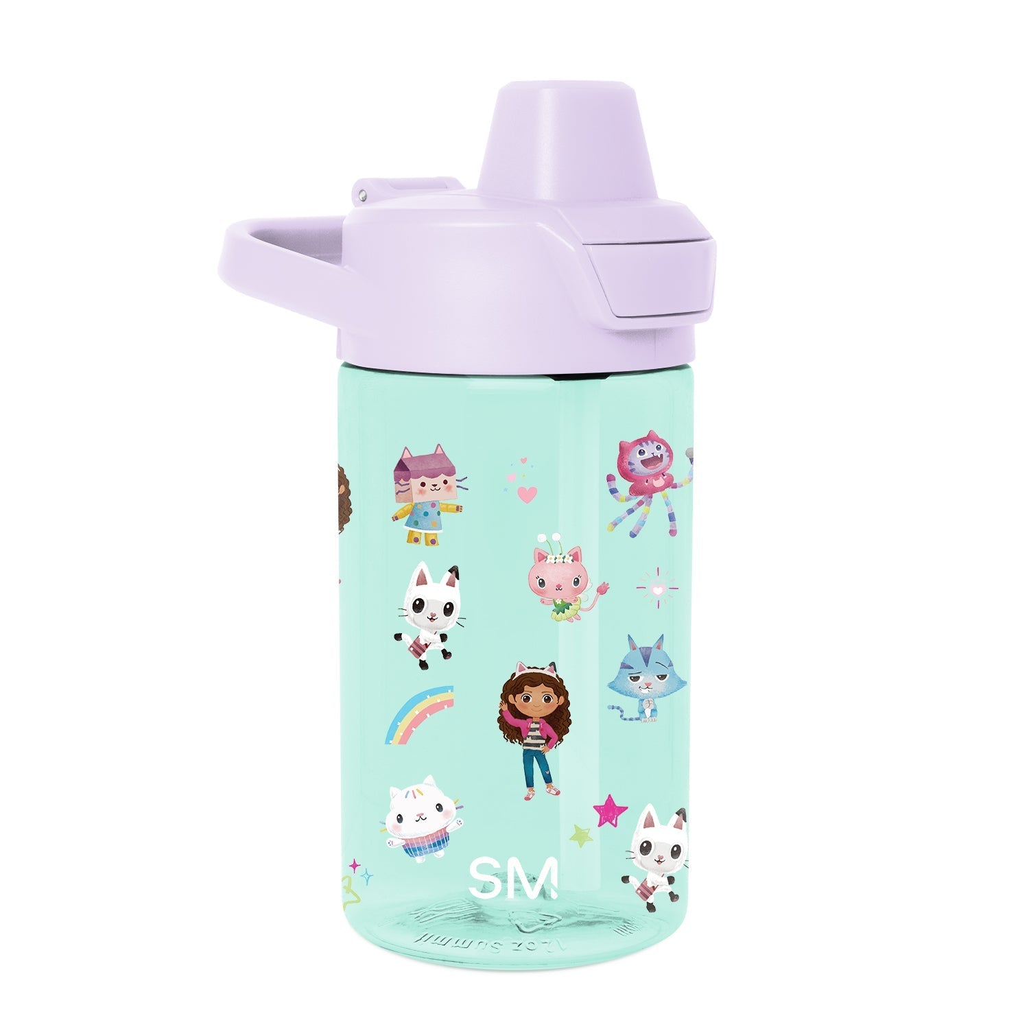 Summit Kids Plastic Water Bottle with Simple Flip Straw Lid - Gabby's Friends