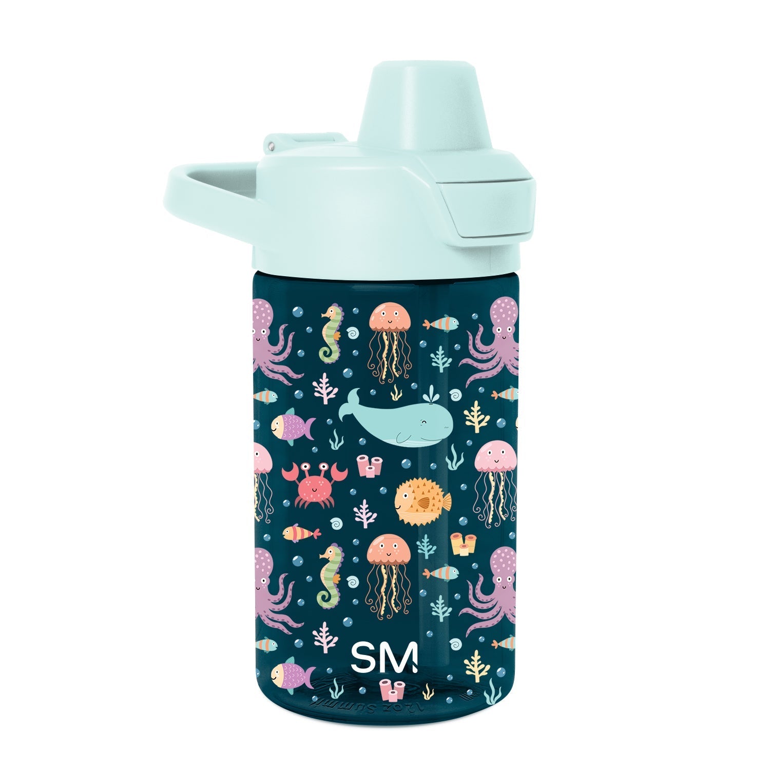Summit Kids Plastic Water Bottle with Simple Flip Straw Lid - Under the Sea