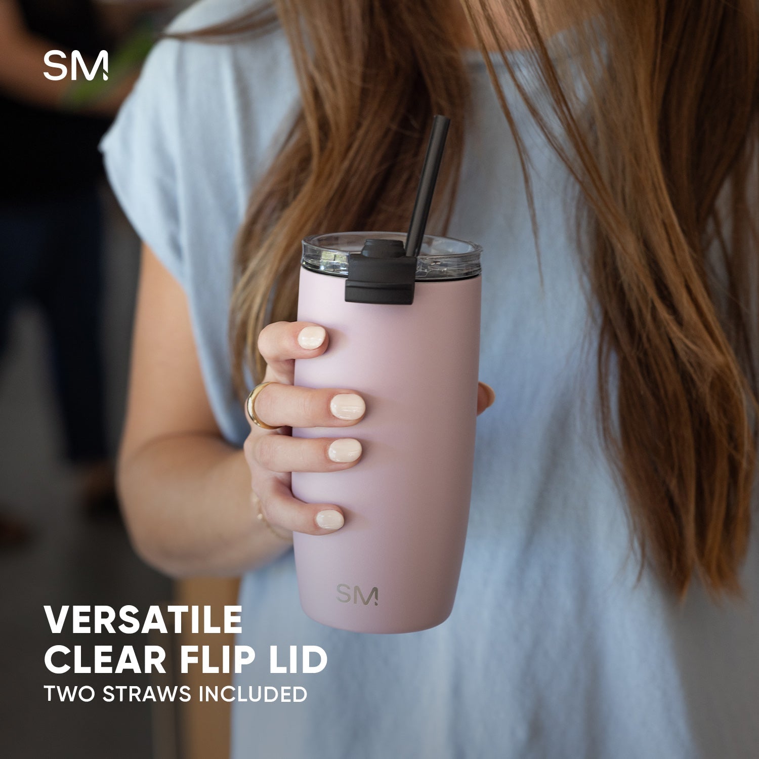 Voyager Tumbler with Clear Flip Lid \u0026 Straw - Coconut Pearl
