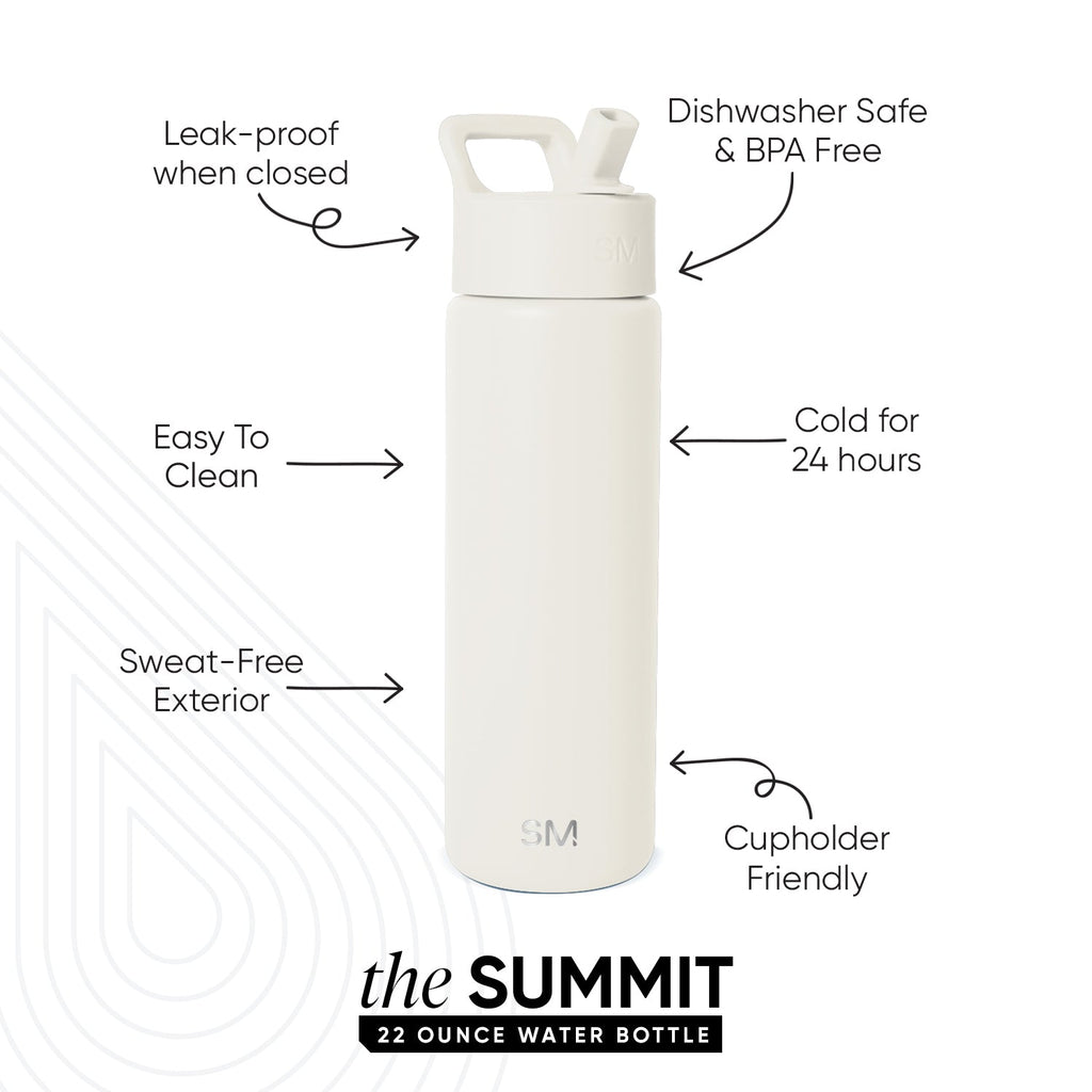 Summit Water Bottle with Straw Lid - Cream